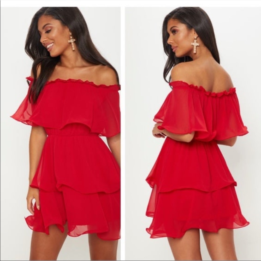 Pretty little thing ruffle tiered dress - sz 10